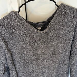 Gray V-Neck Women's Sweater